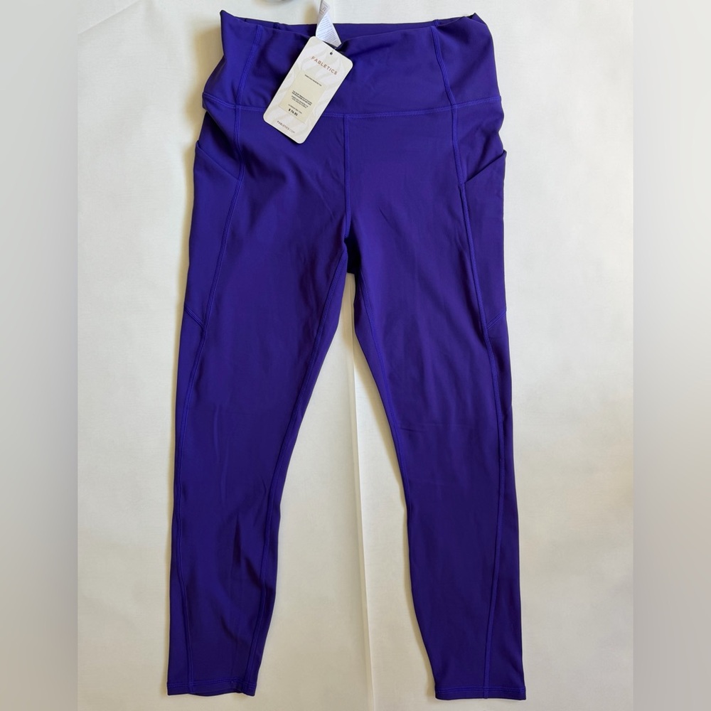 Fabletics Purple Girls' High-Waist Leggings with Side Pockets